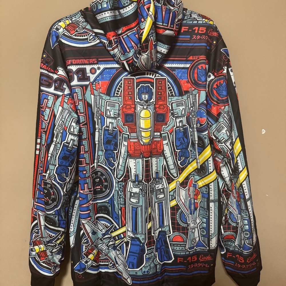 Custom Fully Lined Full Zip 3D Graphic Print Starscream Decepticons Hoodie 3xl